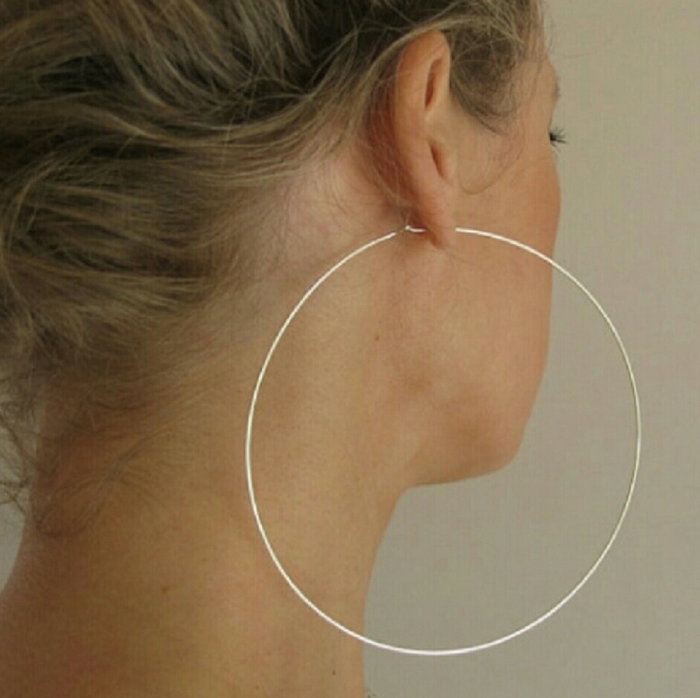 4 Inch Silver Earrings